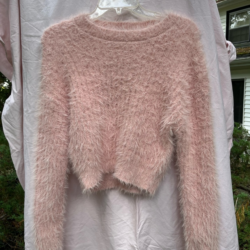 BRAND NEW! Sun and Moon, Small Fuzzy Pink Sweater